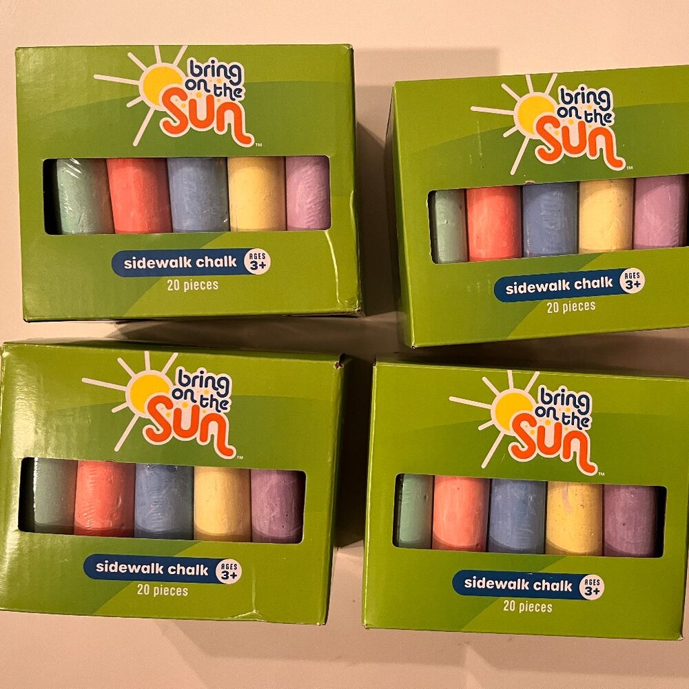 Sidewalk Chalk (4 Boxes /‎ 20 pieces per box) (kids/x/) NEW